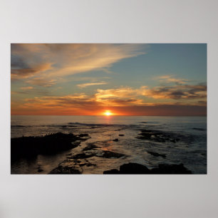 San Diego Sunset II California Sjölandskap Poster