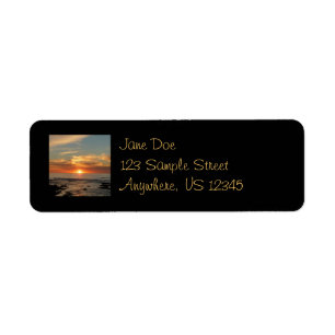 San Diego Sunset II California Sjölandskap Returadress Etikett