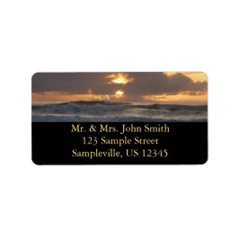San Diego Sunset IV California Sjölandskap Adressetikett