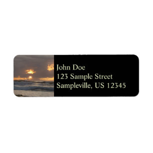 San Diego Sunset IV California Sjölandskap Returadress Etikett