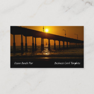 San Diego Sunset Ocean Beach Pier Visitkort