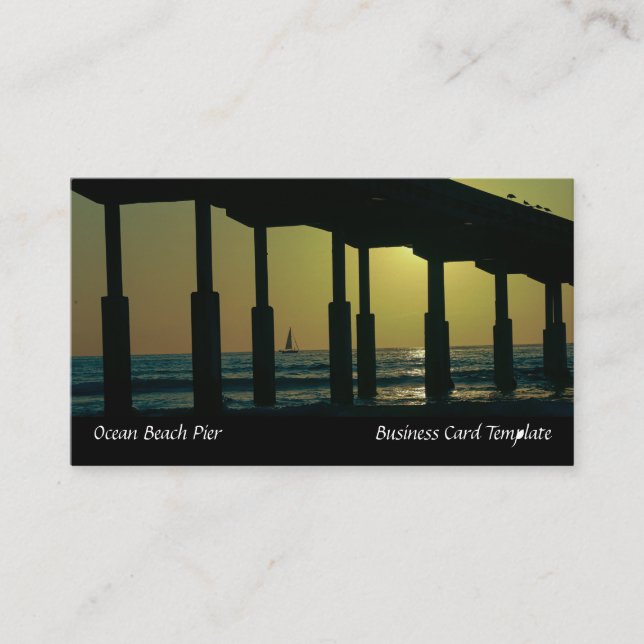 San Diego Sunset Ocean Beach Pier Visitkort (Framsida)