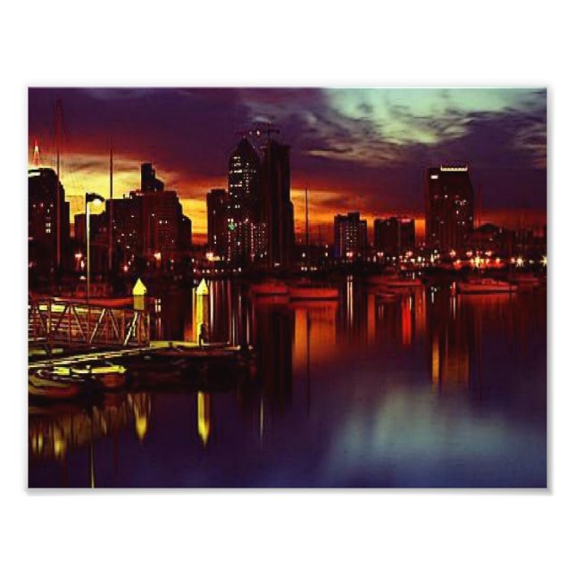 San Diego Sunset Skyline Fototryck (Framsidan)
