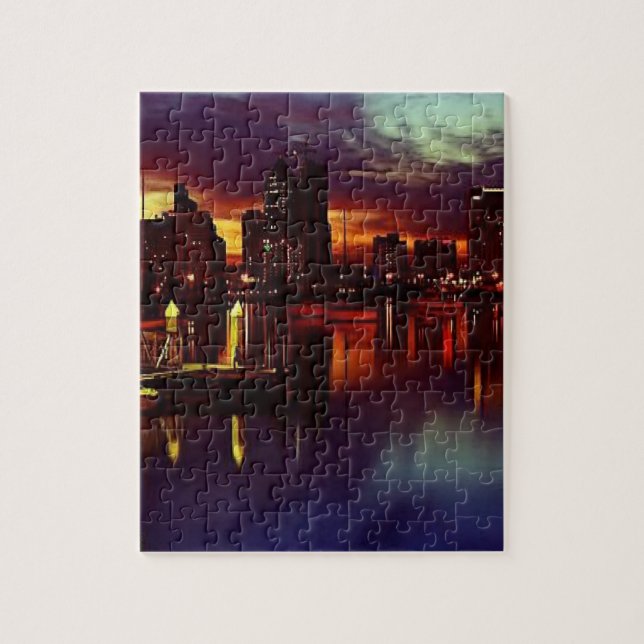 San Diego Sunset Skyline Pussel (Vertikal)