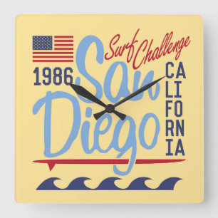 San Diego Surfa Challenge 1986 Fyrkantig Klocka