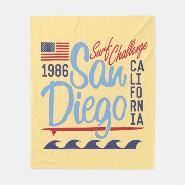 San Diego surfautmaning 1986 Fleecefilt (Framsidan)