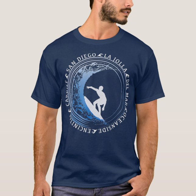 San Diego    SurfSan Diego Beach Gift T Shirt (Framsida)