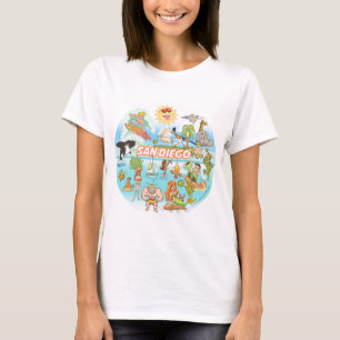 San Diego Tecknad T Shirt