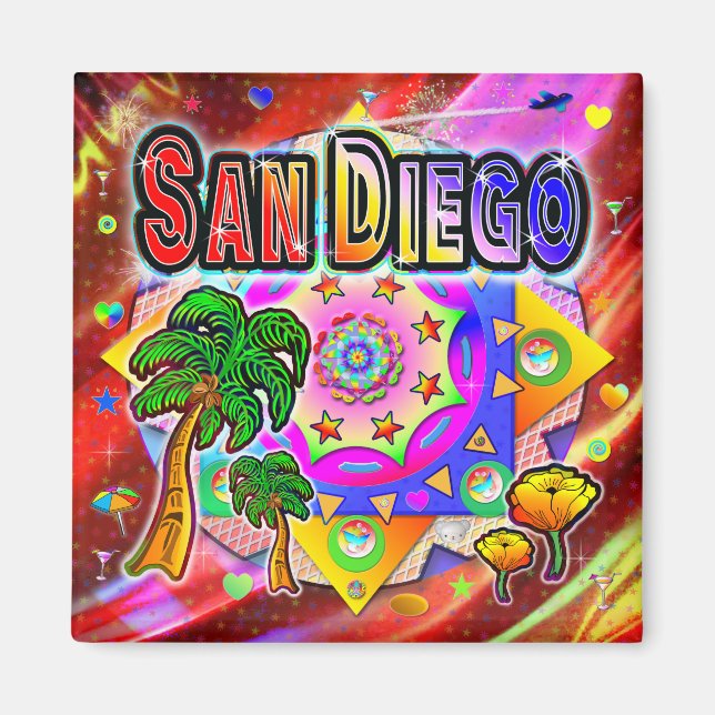 San Diego Tropical Friends Magnet (Framsidan)