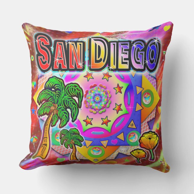 San Diego Tropical Friends Pillow Kudde (Framsida)