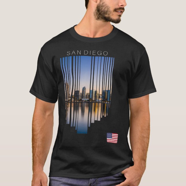 San Diego Us Flagga T Shirt (Framsida)