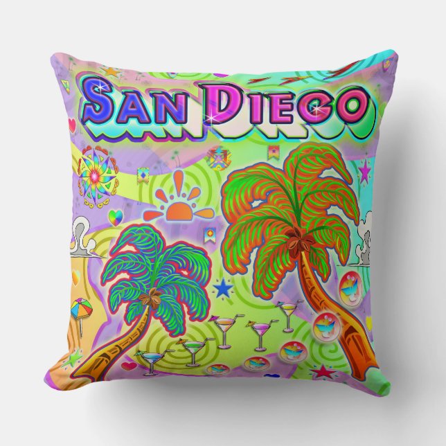 San Diego Vacation Target Pillow Kudde (Framsida)
