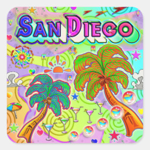 San Diego Vacation Target Sticker Fyrkantigt Klistermärke