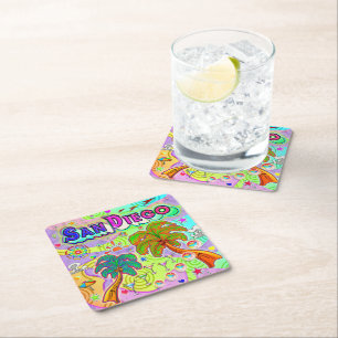 San Diego Vacation Target Underlägg Papper Kvadrat
