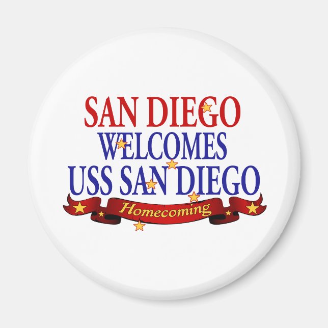 San Diego välkomnar USS San Diego Magnet (Framsidan)