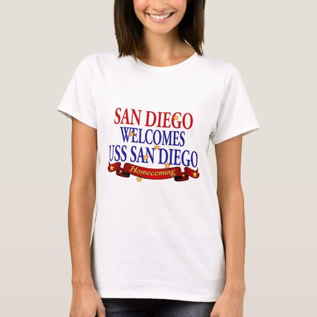 San Diego välkomnar USS San Diego T-shirt (Framsida)
