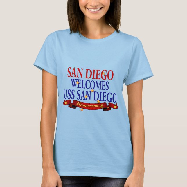 San Diego välkomnar USS San Diego Tee (Framsida)