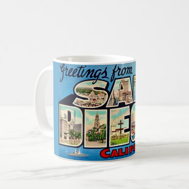 San Diego Välkomst Postkort Mugg (Framsida vänster)