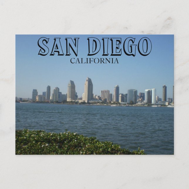 San Diego - View Downtown från Coronado Island Vykort (Framsida)
