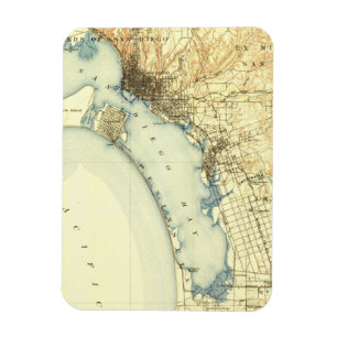 San Diego Vintage Karta Magnet