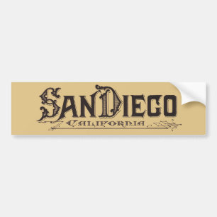 San Diego Vintage Typeface Bumper Sticker Bildekal