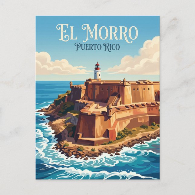 San Felipe del Morro fästning Puerto Rico Vykort (Framsida)