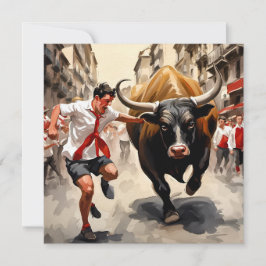 San Fermin parad i Spanien Julkort