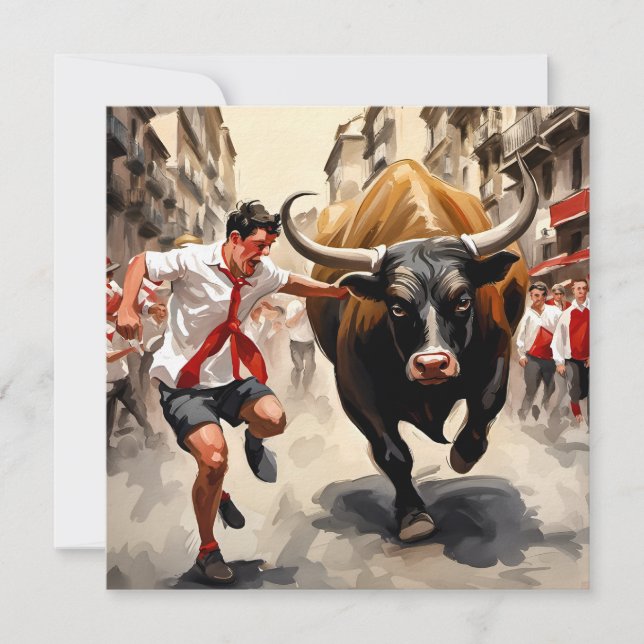 San Fermin parad i Spanien Julkort (Framsida)
