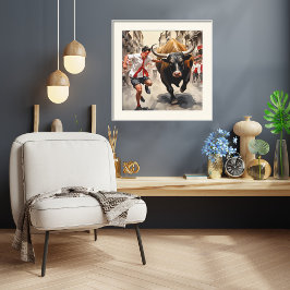 San Fermin parad i Spanien Print Poster