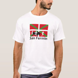 San Fermin tjur inkörda Pamplona och baskisk Tee Shirt