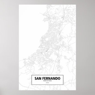 San Fernando Trinidad och Tobago (svarten på vit) Poster