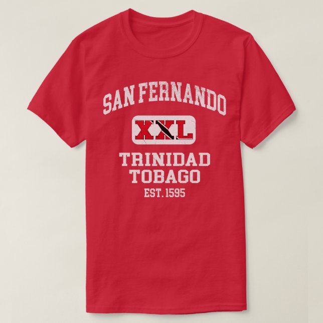 San Fernando Trinidad och Tobago XXL Athletic desi T Shirt (Design framsida)