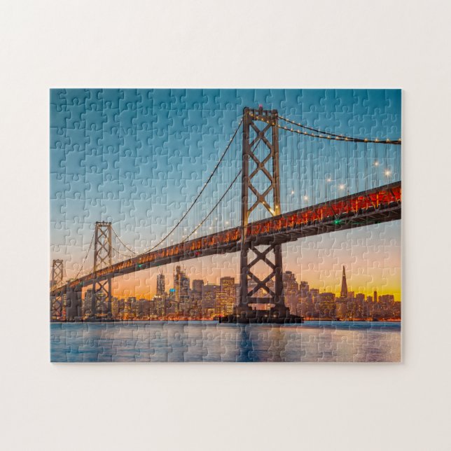 San Fran Bridge San Fran Skyline San Fran Bay Brid Pussel (Horisontell)