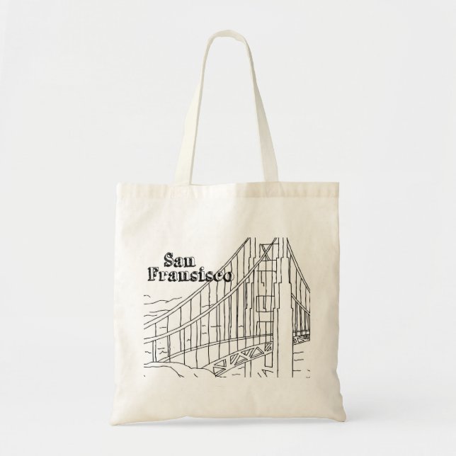 San Fran Golden Grind Bridge California Art Design Tygkasse (Framsidan)