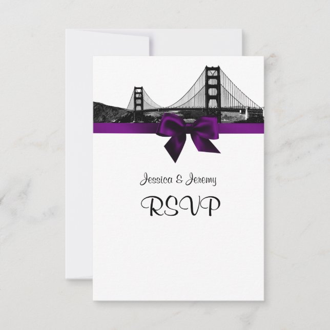 San Fran Skyline Etched BW Lila OSA Menu Kort (Framsida)
