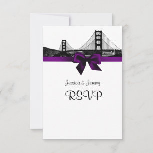 San Fran Skyline Etched BW Purple RSVP Meny