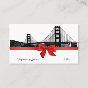 San Fran Skyline Etched BW Red Place #2 Placeringskort