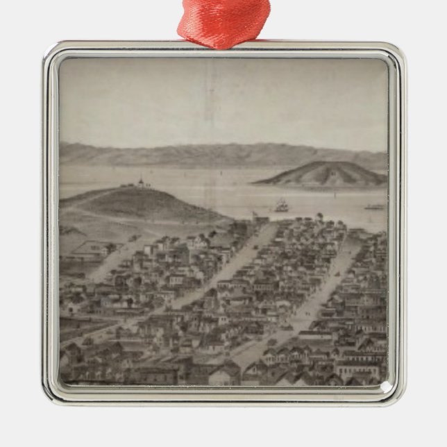 San Francisco 1862 från den ryska backen Julgransprydnad Metall (Framsidan)