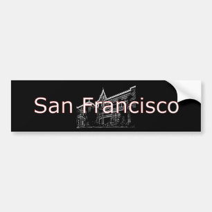 San Francisco 1986 art MUSEUM Zazzle Teckning Bildekal