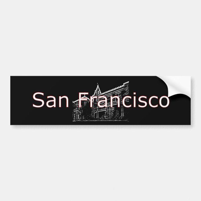San Francisco 1986 art MUSEUM Zazzle Teckning Bildekal (Framsidan)