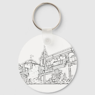 San Francisco 1986 art MUSEUM Zazzle Teckning Nyckelring