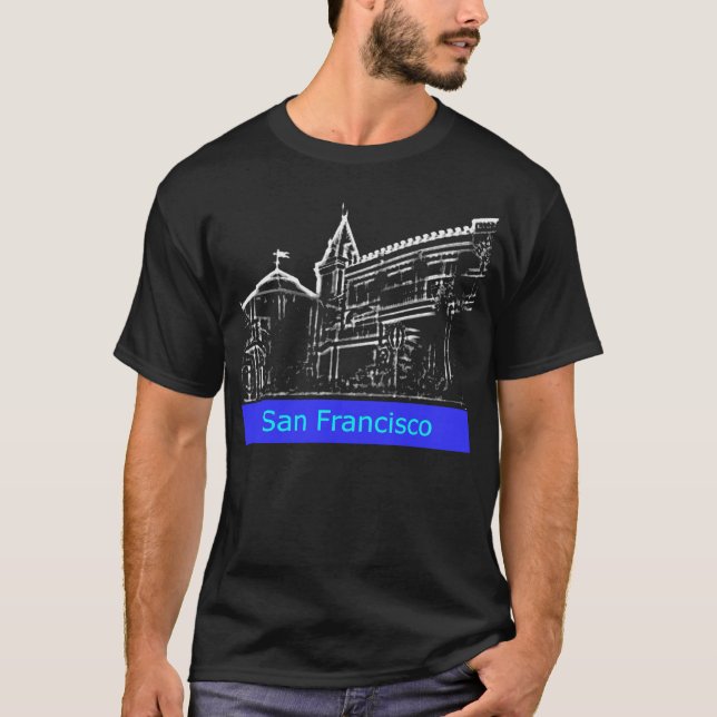 San Francisco 1986 art MUSEUM Zazzle Teckning Tröja (Framsida)