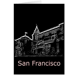San Francisco 1986art MUSEUM Zazzle Teckning+ Hälsningskort