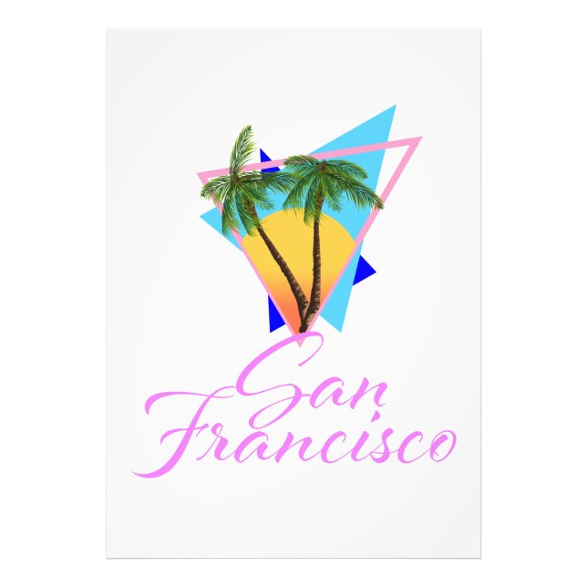 San Francisco 80-tals palm Fototryck (Framsidan)