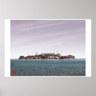 San Francisco-Alcatraz Island Digital Watercolor Poster