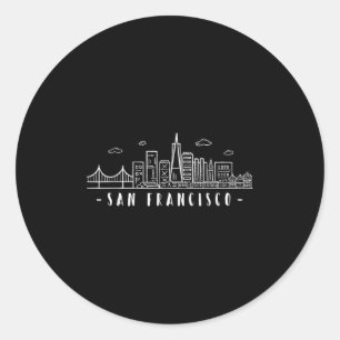 San Francisco Amerika Kalifor nien Skyline Golden- Runt Klistermärke