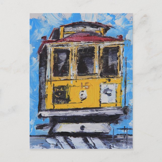 San Francisco Art, Cable Car Painting, Kalifornien Vykort (Framsida)