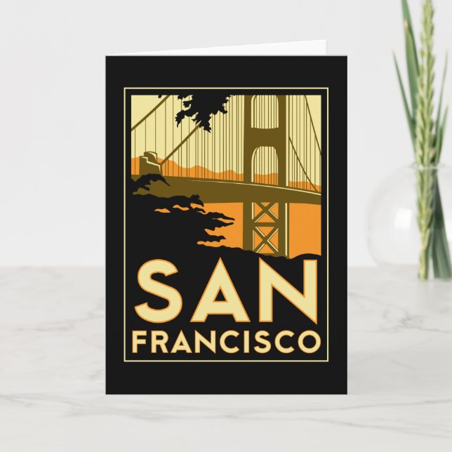 San Francisco Art Deco Travel Poster Kort (Framsida)