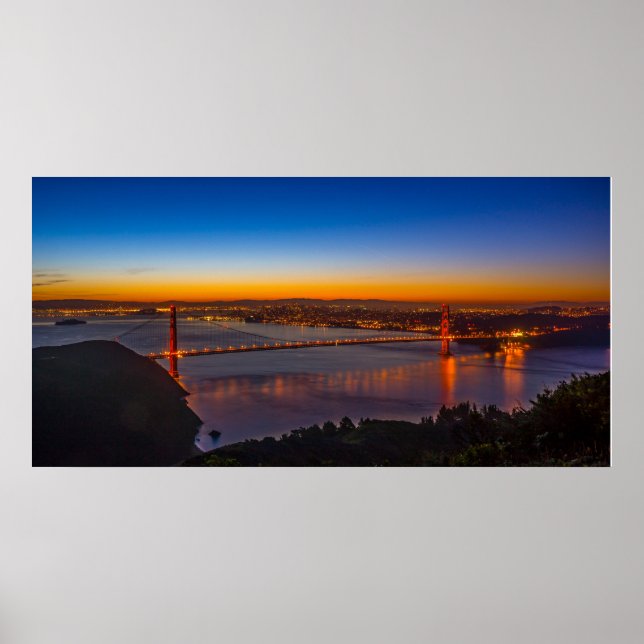 San Francisco at Dawn Panoramic Poster (Framsidan)