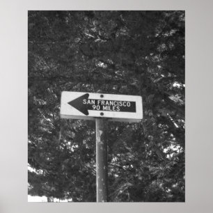 San Francisco att-en-långt bw-tryck Poster